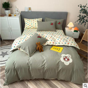 3D Green Color Wave Point 40196 Bed Pillowcases Quilt