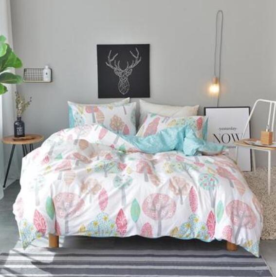 3D Pink Green Trees 20211 Bed Pillowcases Quilt