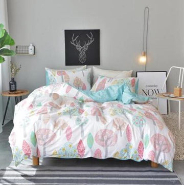 3D Pink Green Trees 20211 Bed Pillowcases Quilt