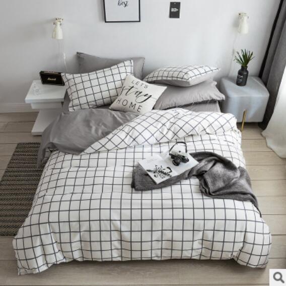 3D White Grid 15122 Bed Pillowcases Quilt
