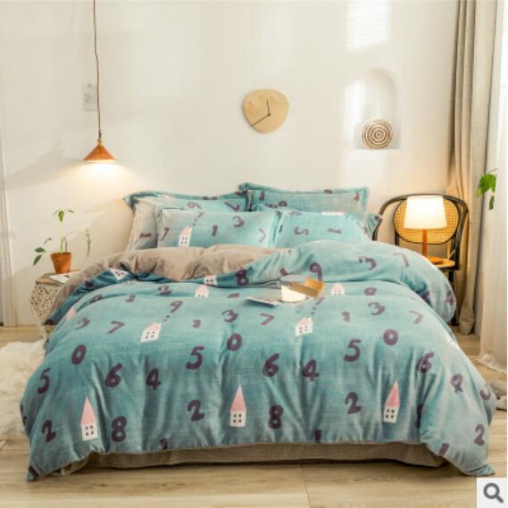 3D Green Numbers 20117 Bed Pillowcases Quilt
