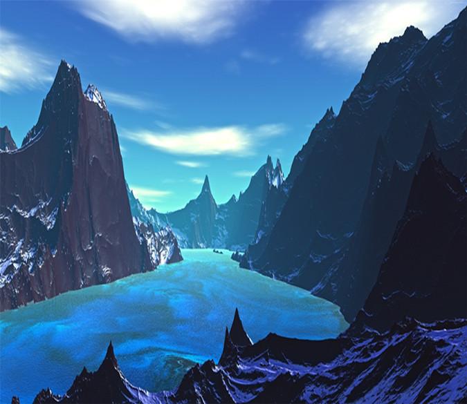 3D Blue Sky River Hill 82 Wallpaper AJ Wallpaper 