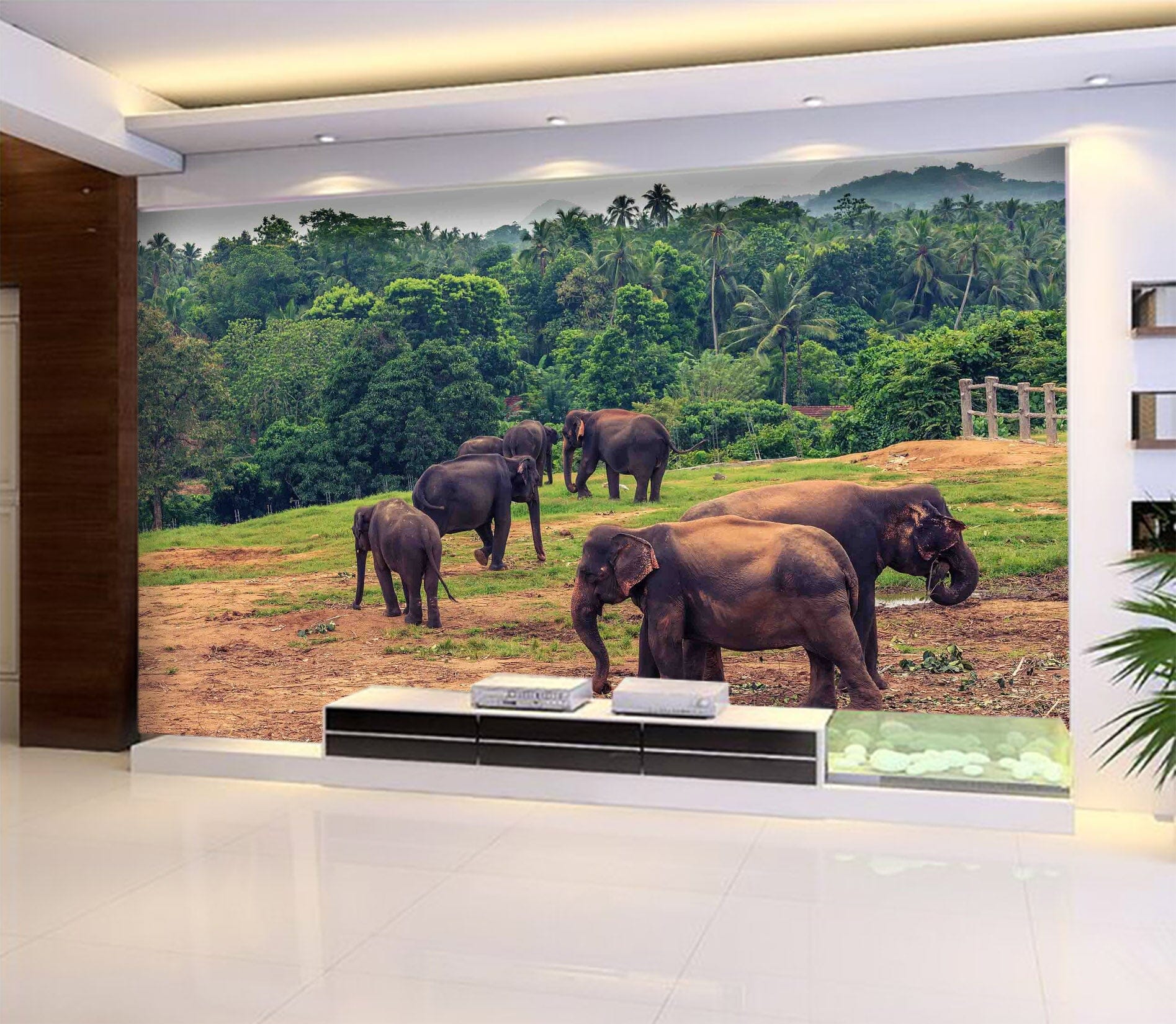 3D Elephant Herd 1056 Wall Murals Wallpaper AJ Wallpaper 2 
