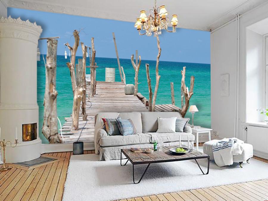 3D Wooden Bridge To Sea 53 Wallpaper AJ Wallpaper 