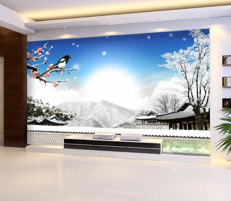 3D Branch Birds Sunshine 992 Wallpaper AJ Wallpaper 