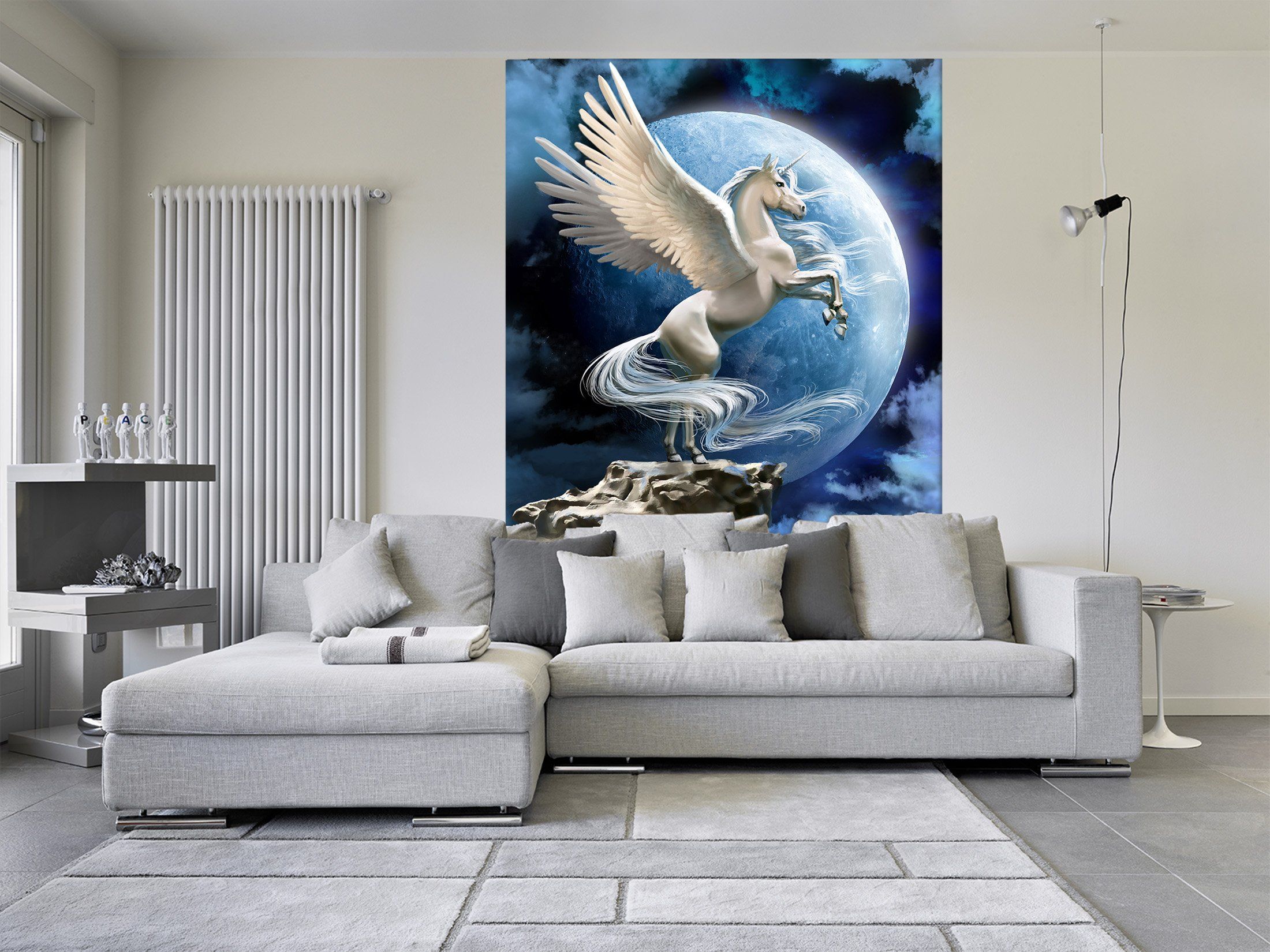 3D Moon Wings Unicorn 027 Wallpaper AJ Wallpaper 
