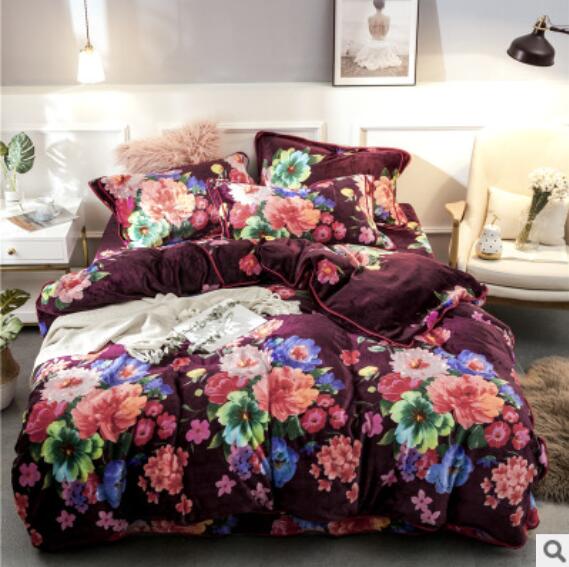 3D Crimson Flowers 30244 Bed Pillowcases Quilt