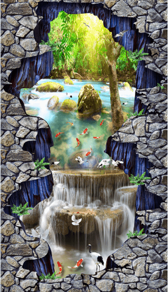 3D Waterfall Floor Mural Wallpaper AJ Wallpaper 2 