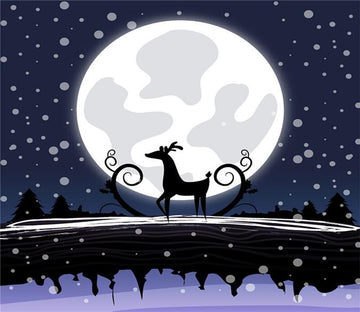 3D Christmas Bright Moon Reindeer 55 Wallpaper AJ Wallpapers 