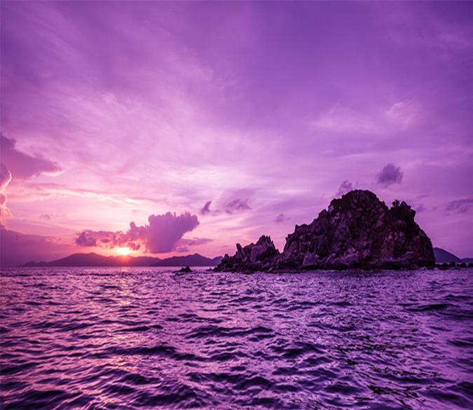 3D Purple Sky Ocean 06 Wallpaper AJ Wallpaper 