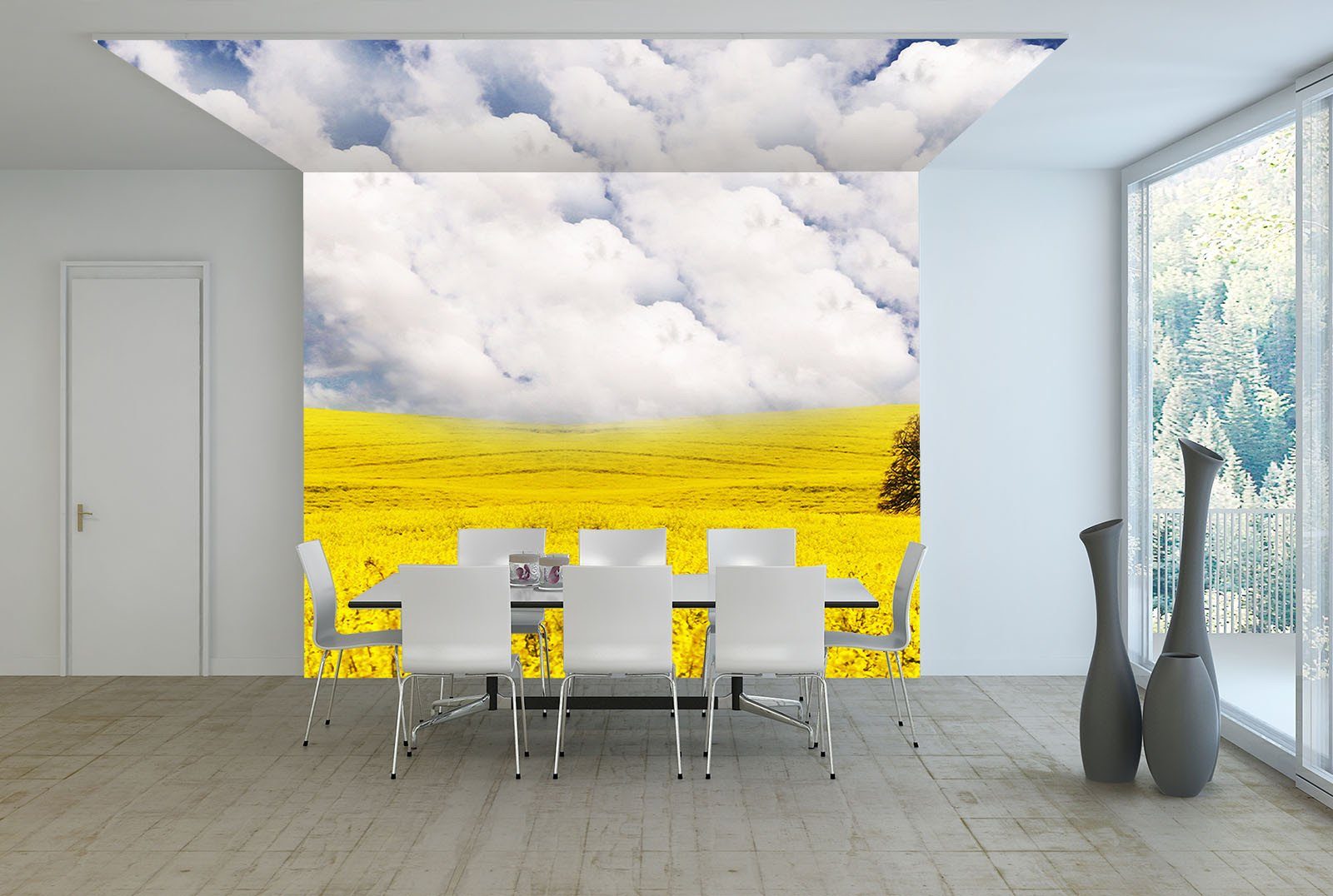 Yellow Flowers Fields Wallpaper AJ Wallpaper 
