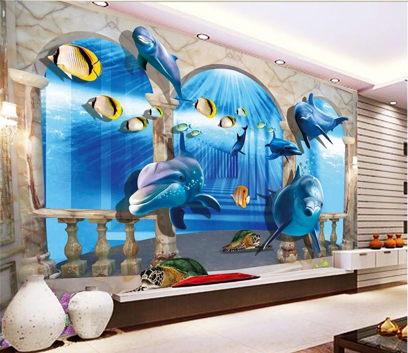 3D Ocean Dolphin 353 Wallpaper AJ Wallpaper 