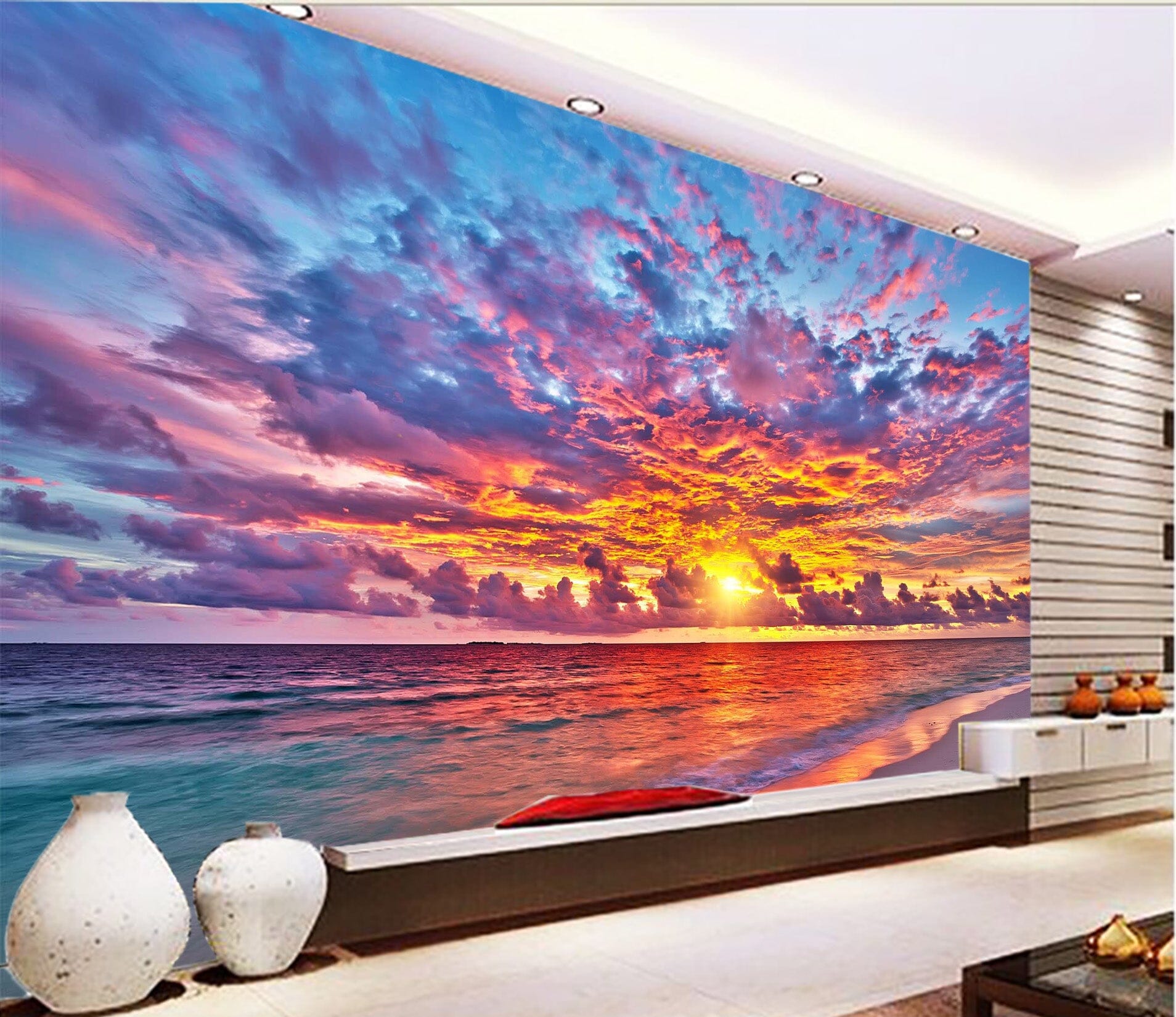3D Yellow Sunset 1021 Wall Murals Wallpaper AJ Wallpaper 2 