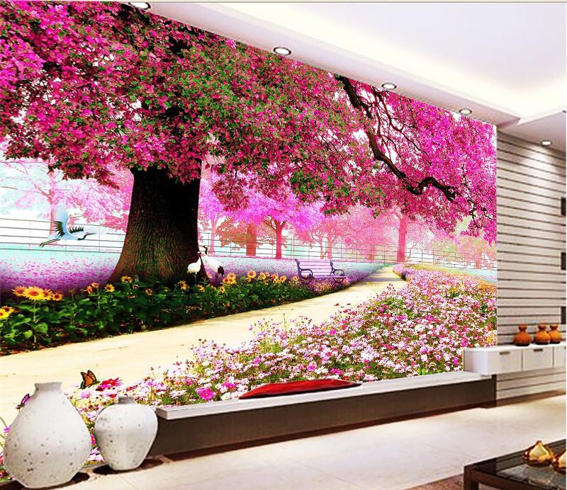 3D Pink Cherry Flower Garden 55 Wallpaper AJ Wallpaper 