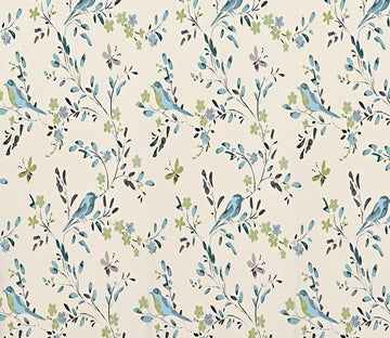 3D Blue Bird Flower 192 Wallpaper AJ Wallpaper 