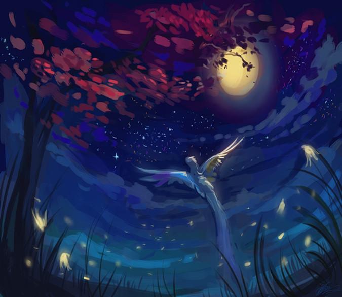 3D Phoenix Tree Moon 73 Wallpaper AJ Wallpaper 