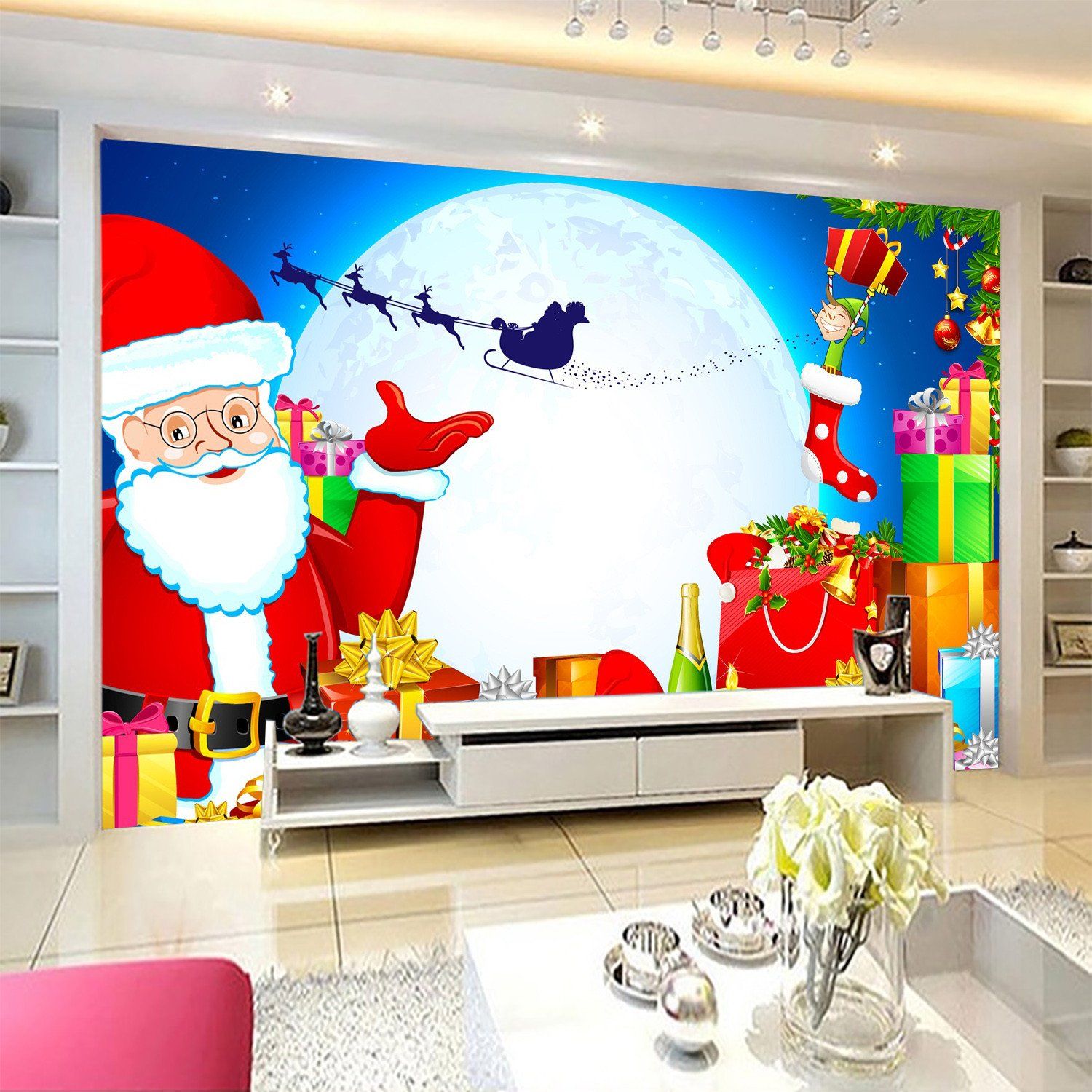 3D Father Christmas Sock Gifts 7 Wallpaper AJ Wallpaper 