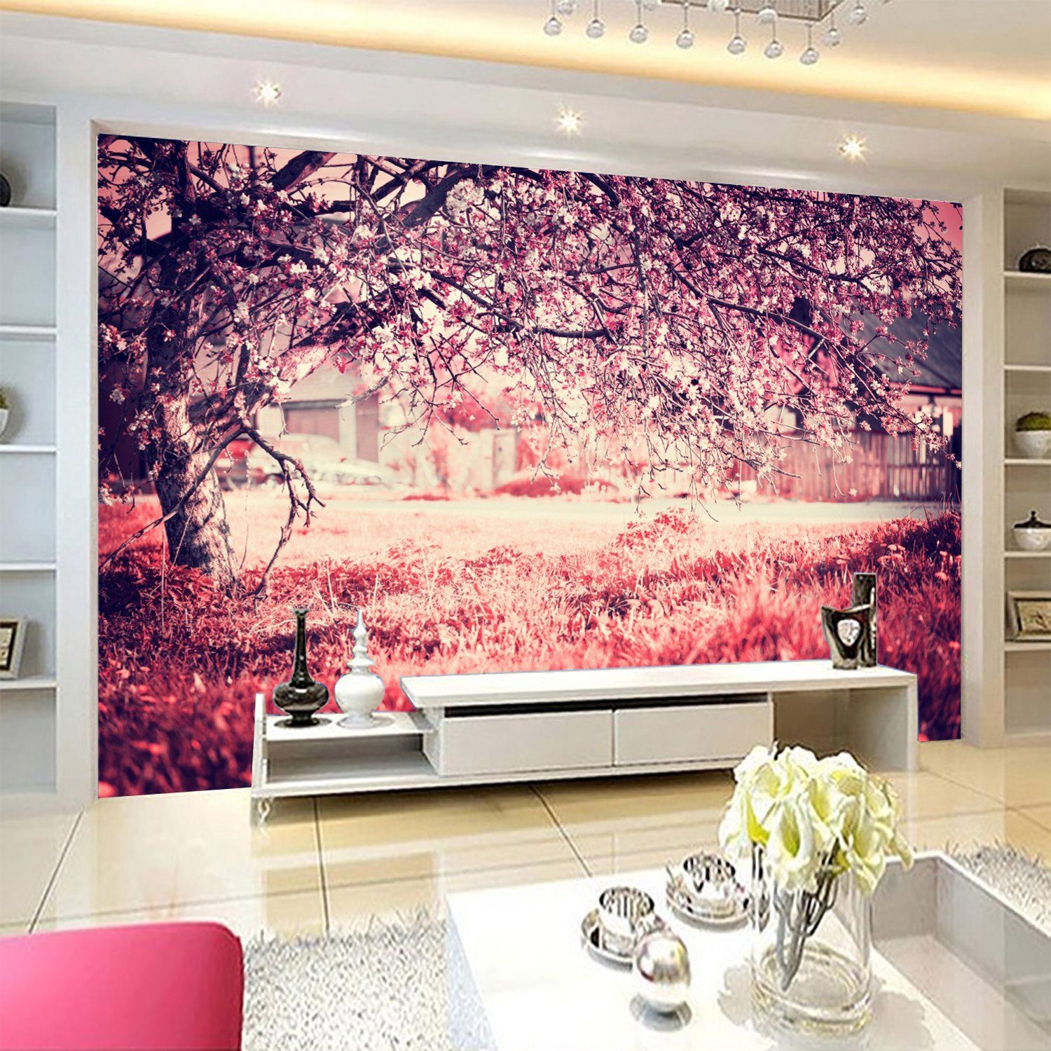 3D Cherry Falling Flowers 88 Wallpaper AJ Wallpaper 