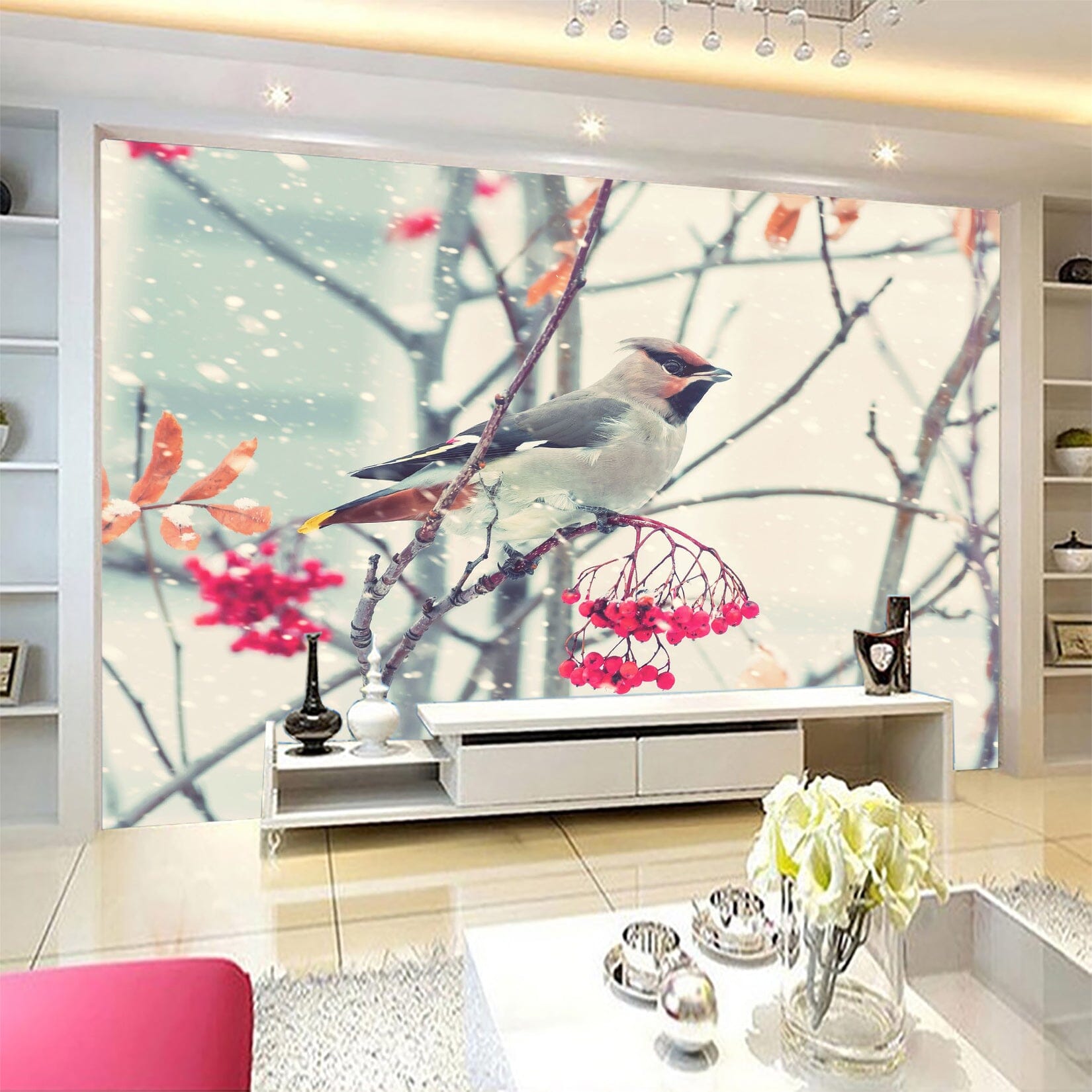 3D Magpie Flowers 1049 Wall Murals Wallpaper AJ Wallpaper 2 