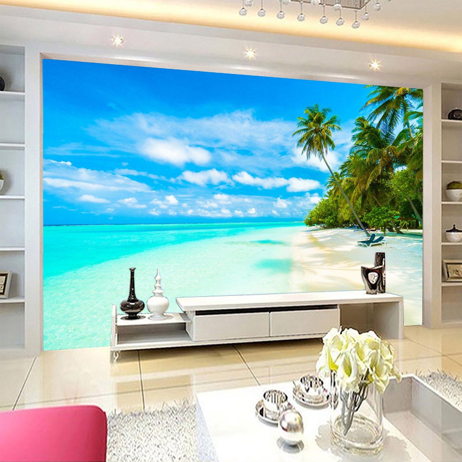 3D Blue Sky And Beach Scenery 99 Wallpaper AJ Wallpaper 