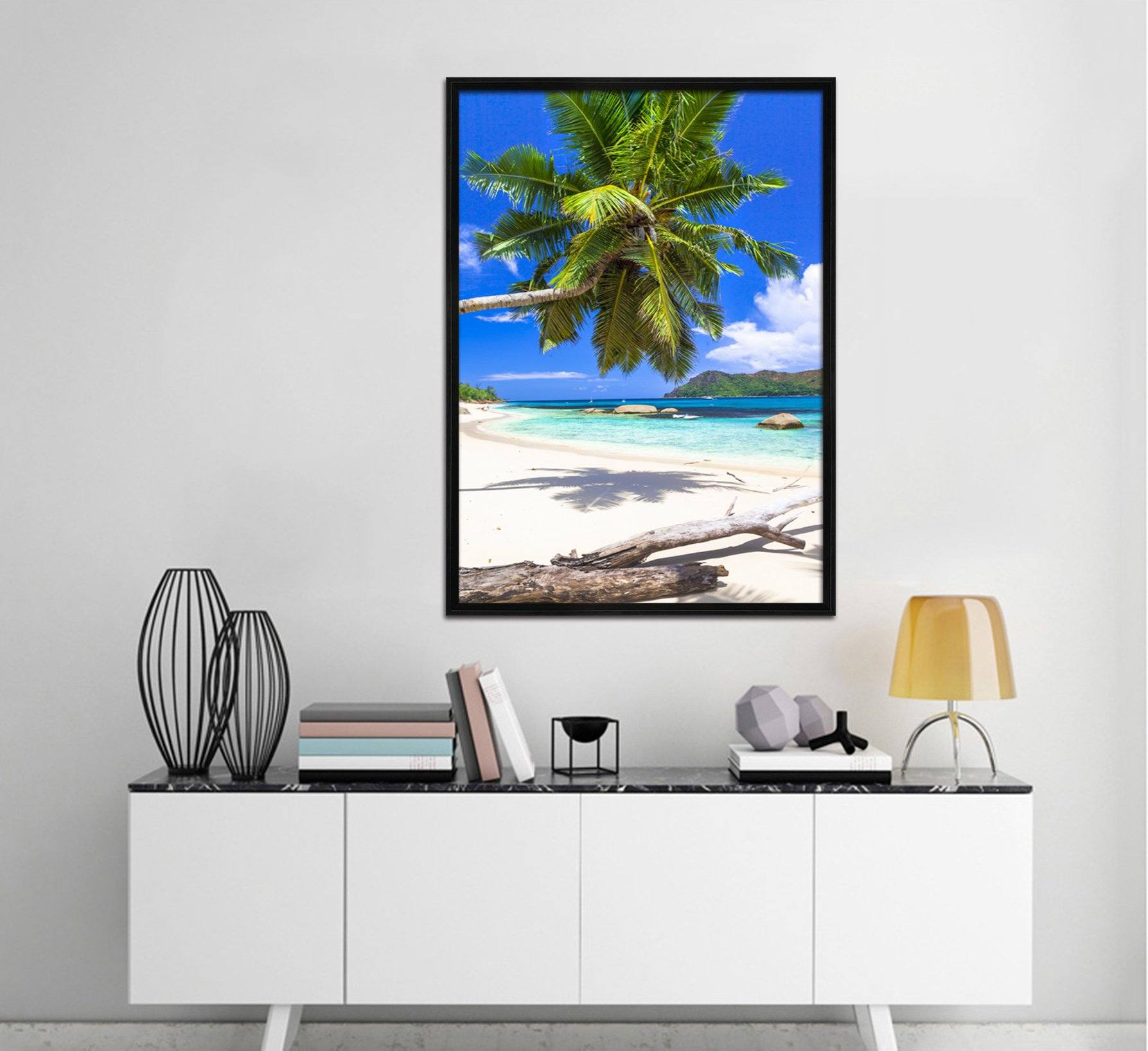 3D Coconut Tree 032 Fake Framed Print Painting Wallpaper AJ Creativity Home 