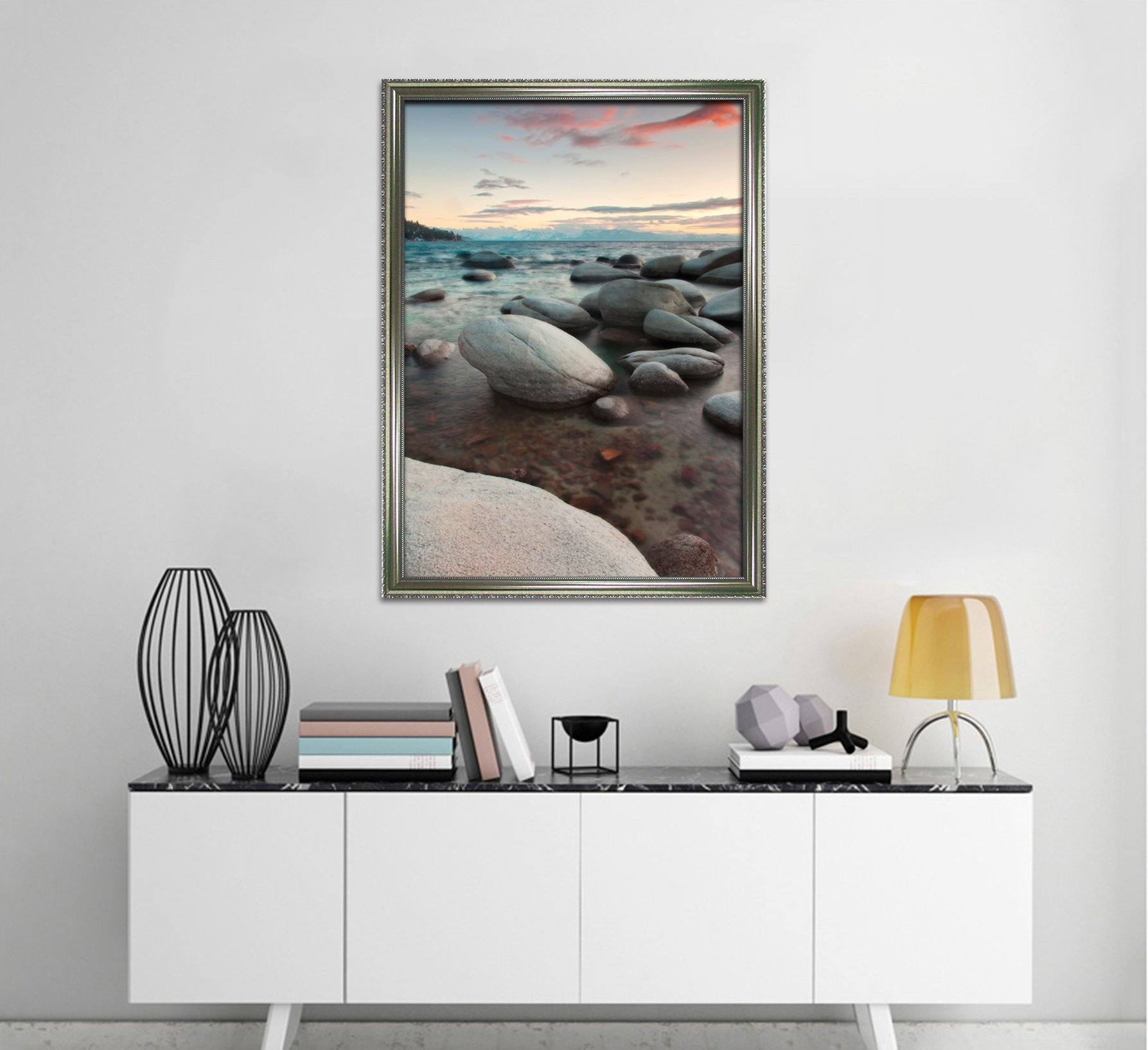 3D Sea Stones 024 Fake Framed Print Painting Wallpaper AJ Creativity Home 