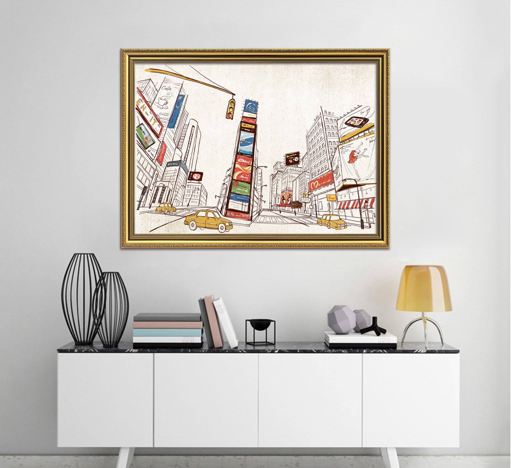 3D Traffic Light 004 Fake Framed Print Painting Wallpaper AJ Creativity Home 