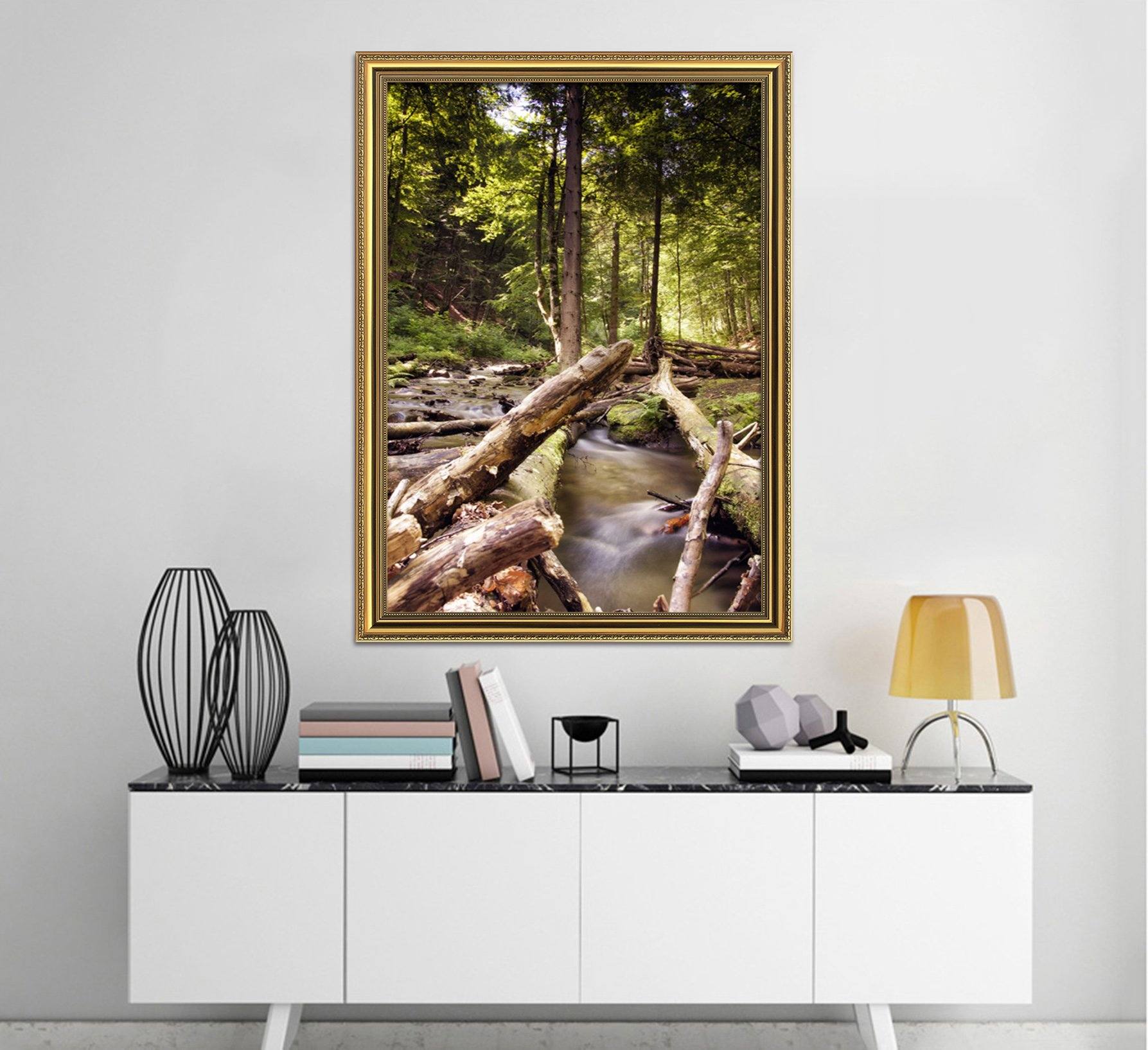 3D Curved Tree 051 Fake Framed Print Painting Wallpaper AJ Creativity Home 