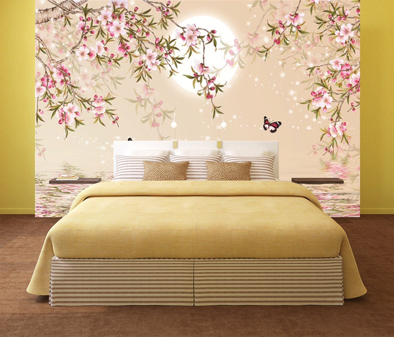 3D Bright Moon Flower 983 Wallpaper AJ Wallpaper 