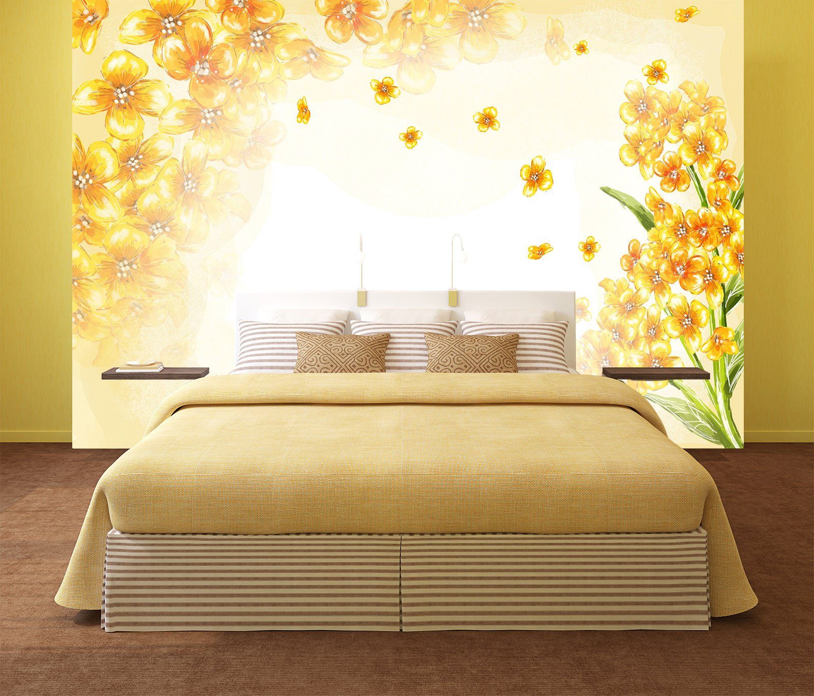 3D Sunshine Yellow Flower 284 Wallpaper AJ Wallpaper 