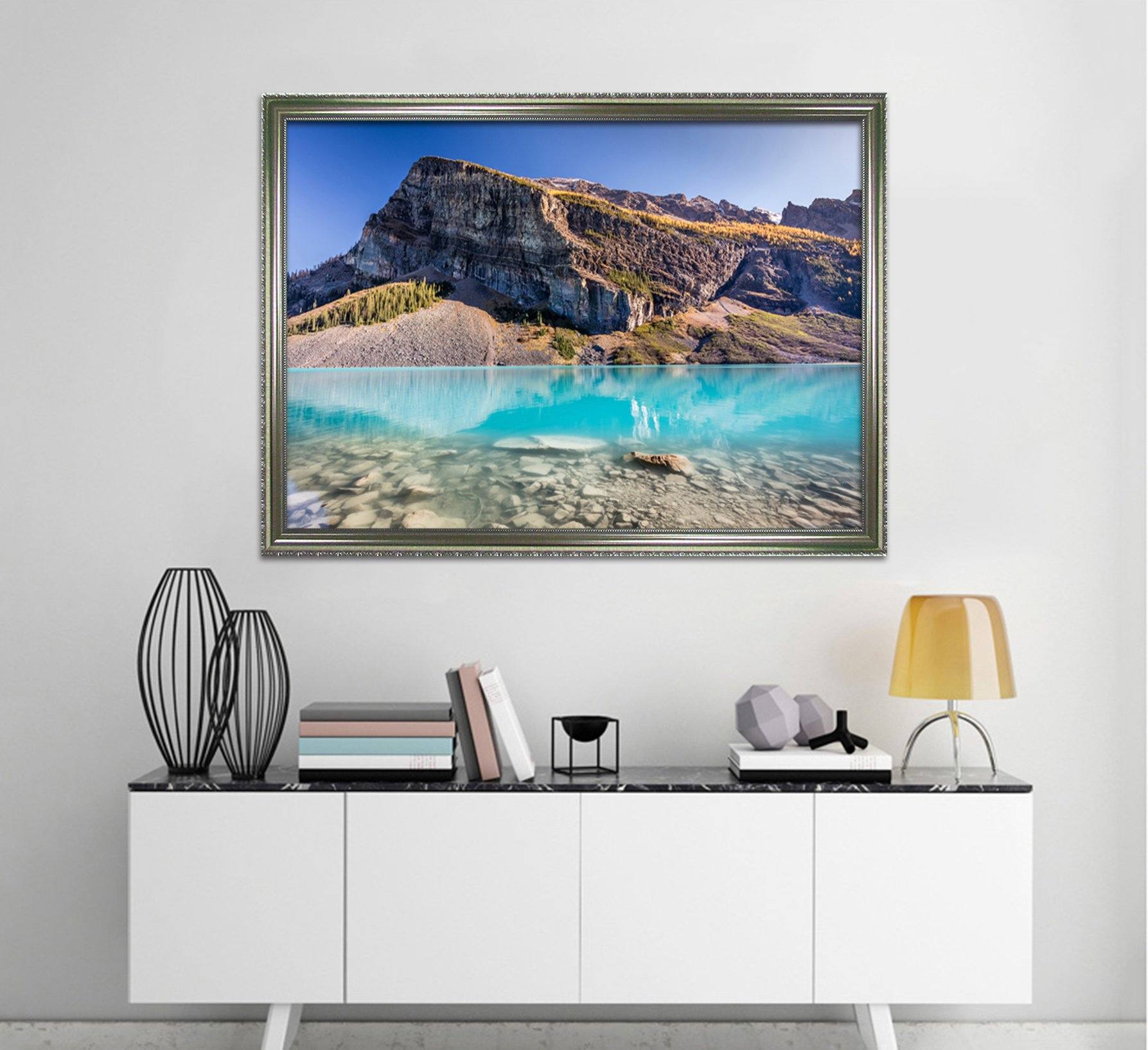 3D Slope Lake 179 Fake Framed Print Painting Wallpaper AJ Creativity Home 
