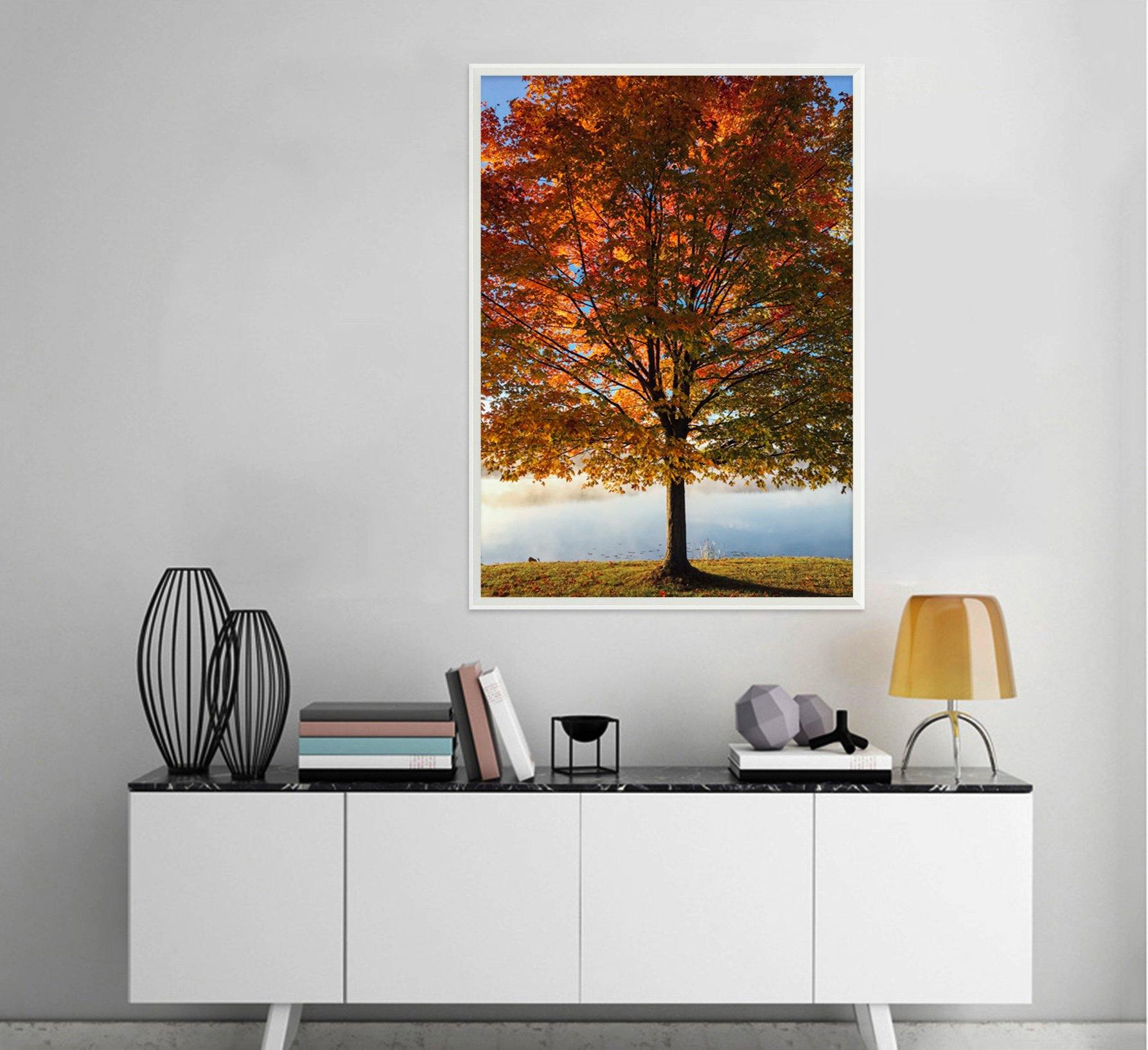 3D Maple Leaves 091 Fake Framed Print Painting Wallpaper AJ Creativity Home 