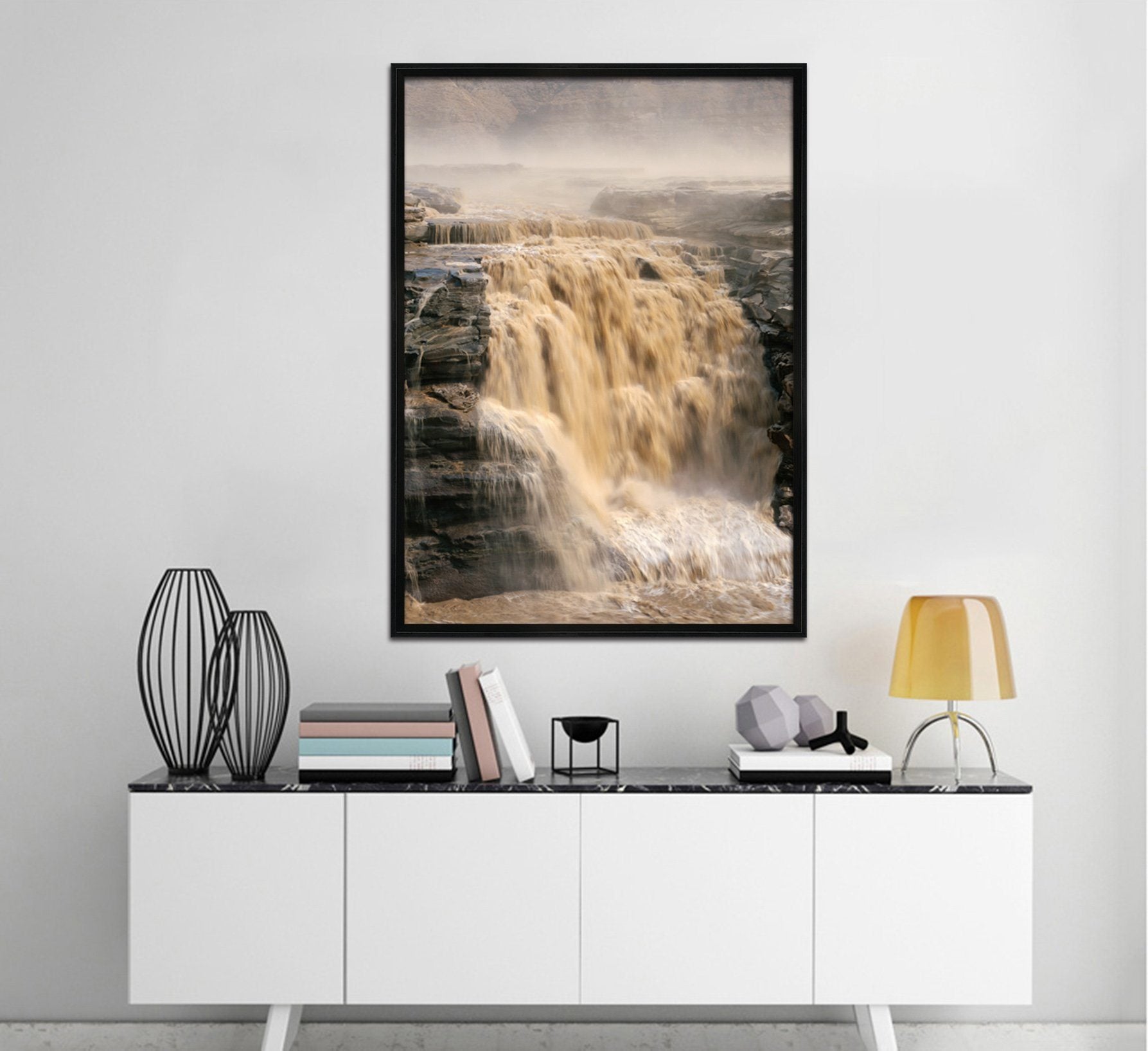 3D Yellow River 128 Fake Framed Print Painting Wallpaper AJ Creativity Home 