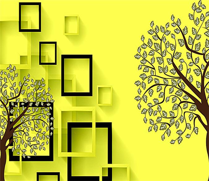 3D Yellow Tree Pattern 230 Wallpaper AJ Wallpaper 