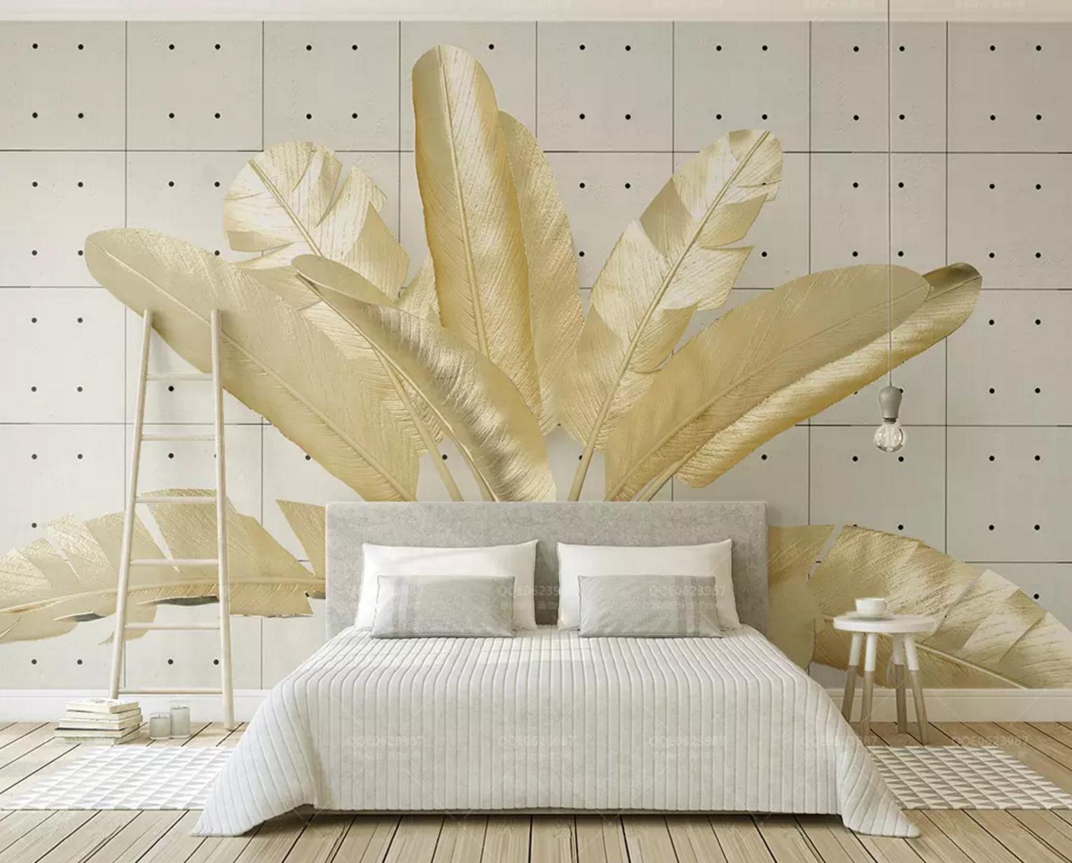 3D Golden Leaf 333 Wallpaper AJ Wallpaper 