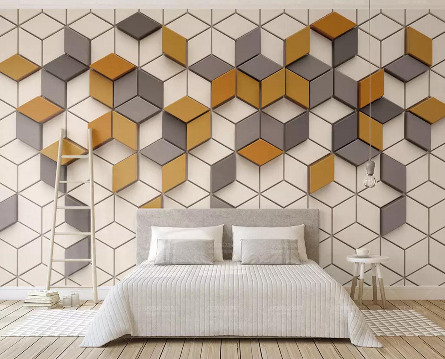 3D Yellow Square WC589 Wall Murals