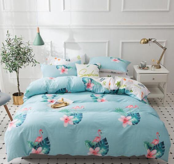 3D Blue Flamingo 17093 Bed Pillowcases Quilt