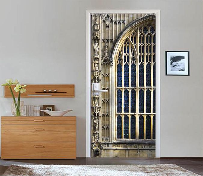 3D casement guard bar guard bar door mural Wallpaper AJ Wallpaper 