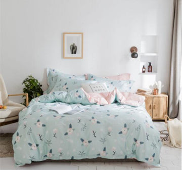 3D Light Blue Leaves 30284 Bed Pillowcases Quilt