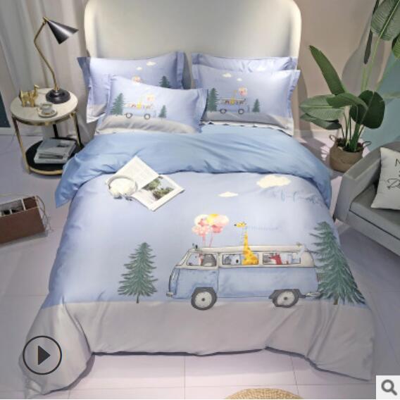 3D Animal Car Blue 20155 Bed Pillowcases Quilt