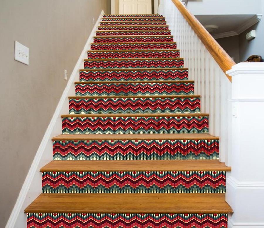 3D Color Ripple 477 Stair Risers Wallpaper AJ Wallpaper 