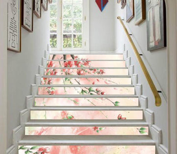 3D Peach Blossom 675 Stair Risers Wallpaper AJ Wallpaper 
