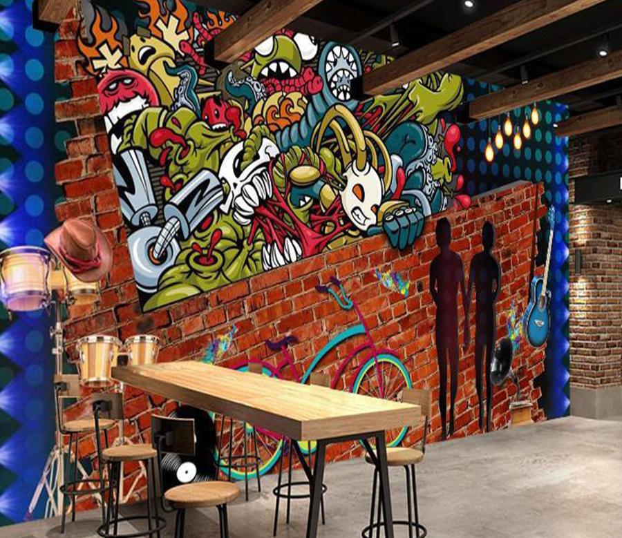 3D Red Bike Graffiti 26 Wallpaper AJ Wallpaper 