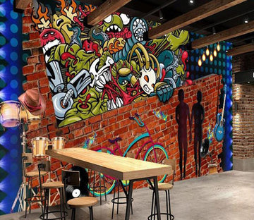 3D Red Bike Graffiti 26 Wallpaper AJ Wallpaper 