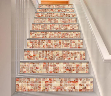 3D Red Mosaic 468 Stair Risers Wallpaper AJ Wallpaper 