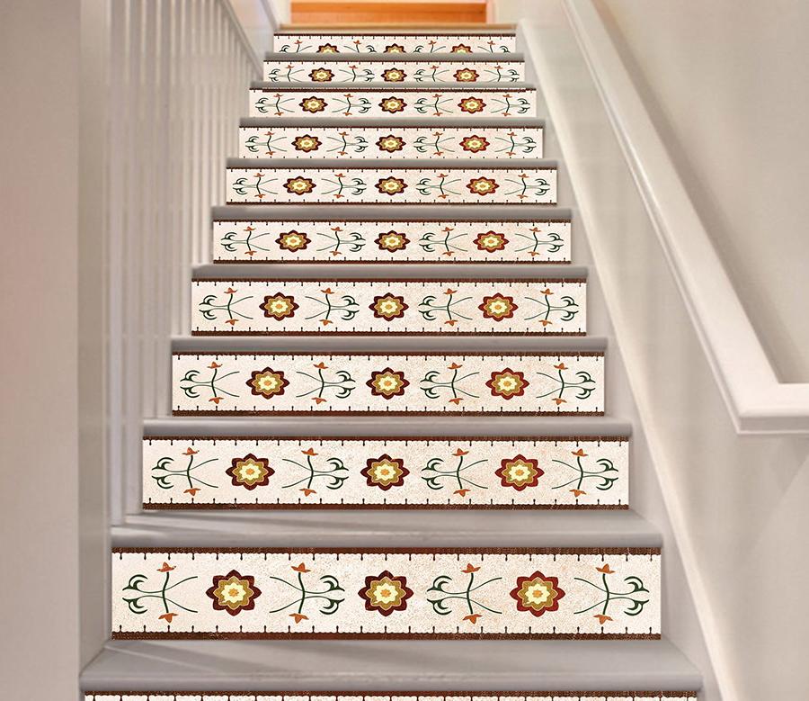 3D Red Pattern 552 Stair Risers Wallpaper AJ Wallpaper 