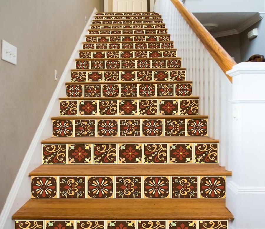 3D Retro Pattern 644 Stair Risers Wallpaper AJ Wallpaper 