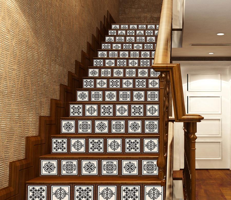 3D Retro Pattern 853 Stair Risers Wallpaper AJ Wallpaper 