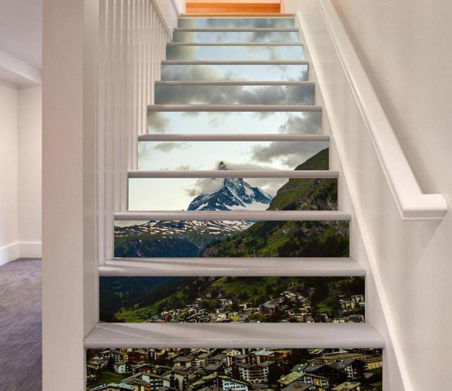 3D Snow Mountain 476 Stair Risers Wallpaper AJ Wallpaper 