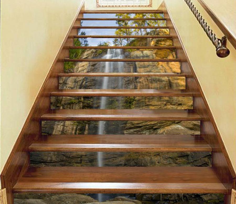 3D Waterfall 3109 Stair Risers Wallpaper AJ Wallpaper 